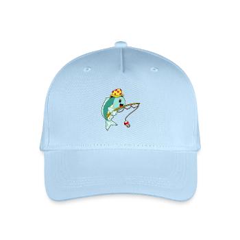 Fish Angler Fishing Rod Fishing - Organic Kids’ Baseball Cap - light blue - Front