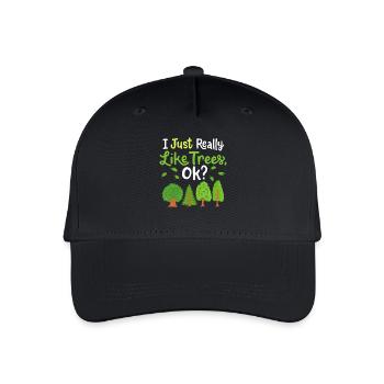 Bäume Wald - Kinder Bio Basecap - Schwarz - Vorne