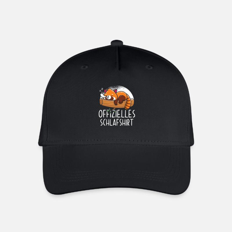 Offizielles Schlafshirt Roter Panda - Kinder Bio Basecap - Schwarz