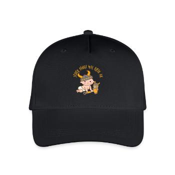 Kinder Wikinger Germanen Baby Geschenkidee - Kinder Bio Basecap - Schwarz - Vorne