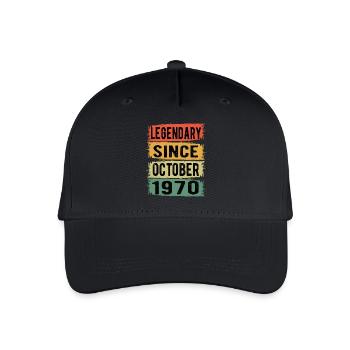 Birthday Retro October 1970 - Organic Kids’ Baseball Cap - black - Front