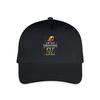 Surveyor Elf Christmas Present - Organic Kids’ Baseball Cap - black - Front
