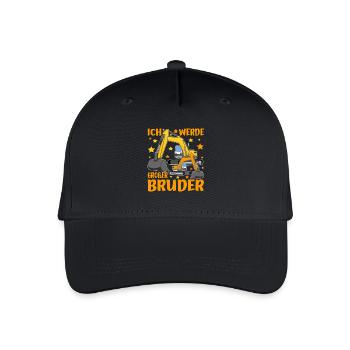 Grosser Bruder Bagger Ich Werde Großer Bruder - Kinder Bio Basecap - Schwarz - Vorne