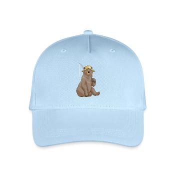 Bear Angler Fishing Rod Fishing Rod - Organic Kids’ Baseball Cap - light blue - Front