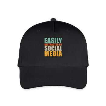 Social Media Spruch - Kinder Bio Basecap - Schwarz - Vorne