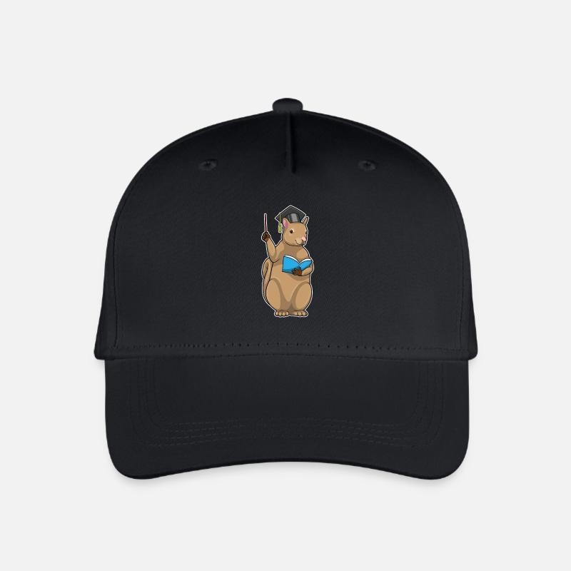 Eichhörnchen als Lehrer mit Buch - Kinder Bio Basecap - Schwarz