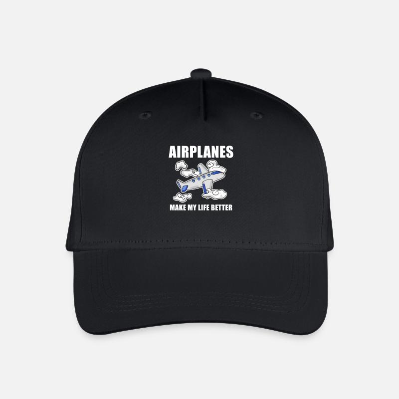 Flugzeug - Kinder Bio Basecap - Schwarz