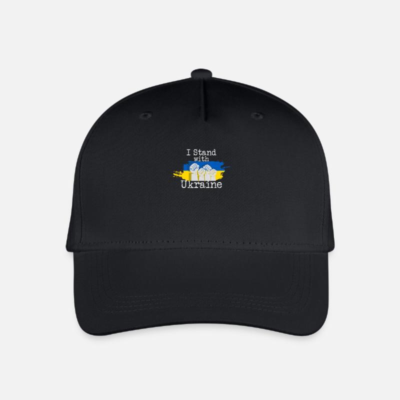 Ukraine I stand with Ukraine - Kinder Bio Basecap - Schwarz
