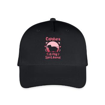Capybara Krafttier - Kinder Bio Basecap - Schwarz - Vorne