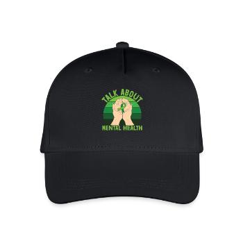 Talk About Mental Health - Organic Kids’ Baseball Cap - black - Front
