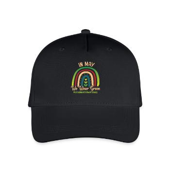 In May We Wear Green Mental Health - Organic Kids’ Baseball Cap - black - Front
