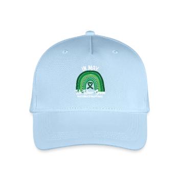 In May We Wear Green Mental Health - Organic Kids’ Baseball Cap - light blue - Front