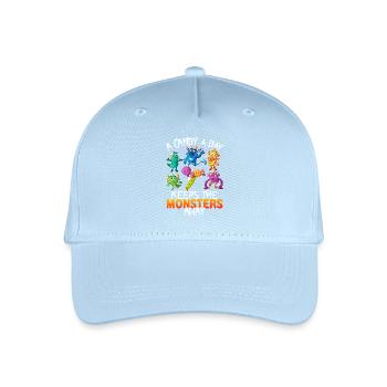 One Candy Per Day Keeps The Montser Far Halloween - Organic Kids’ Baseball Cap - light blue - Front