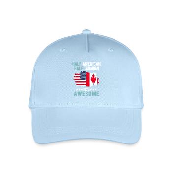Moitié Américain Moitié Canadien - Casquette de baseball bio Enfant - bleu clair - Devant