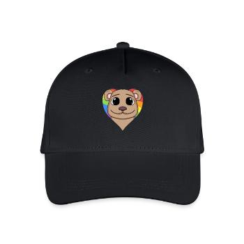 Braunbär Lgbt Regenbogen Farben - Kinder Bio Basecap - Schwarz - Vorne