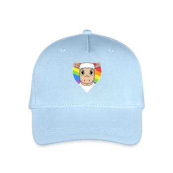 Schaf Lgbt Regenbogen Farben - Kinder Bio Basecap - Hellblau - Vorne