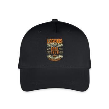 1976 April Birthday Legend - Organic Kids’ Baseball Cap - black - Front