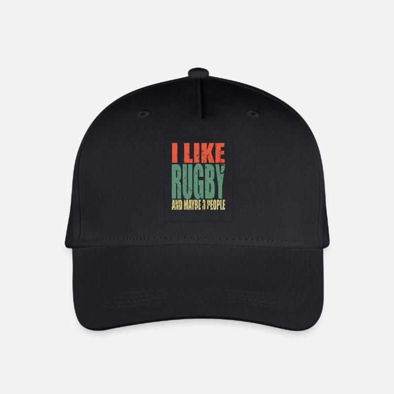 Rugby Spruch lustig - Kinder Bio Basecap - Schwarz