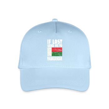 Madagaskar Flagge Spruch - Kinder Bio Basecap - Hellblau - Vorne