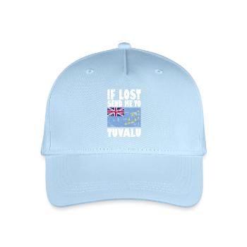 Tuvalu Flag Saying - Organic Kids’ Baseball Cap - light blue - Front