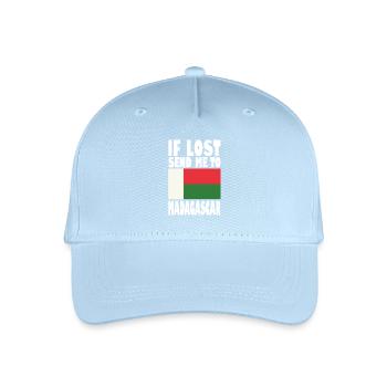Madagaskar Flagge Spruch - Kinder Bio Basecap - Hellblau - Vorne