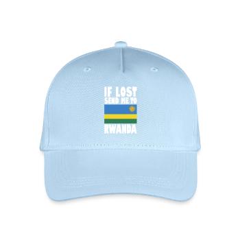 Rwanda Flagge Spruch - Kinder Bio Basecap - Hellblau - Vorne