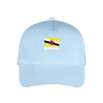 Brunei Flagge Grunge Brunei Fahne - Kinder Bio Basecap - Hellblau - Vorne