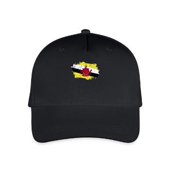 Brunei Flagge Grunge Brunei Fahne - Kinder Bio Basecap - Schwarz - Vorne