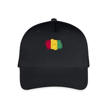 Guinea Flagge Grunge Guinea Fahne - Kinder Bio Basecap - Schwarz - Vorne