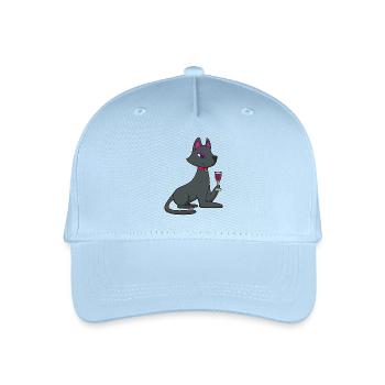 Katze Rotwein - Kinder Bio Basecap - Hellblau - Vorne