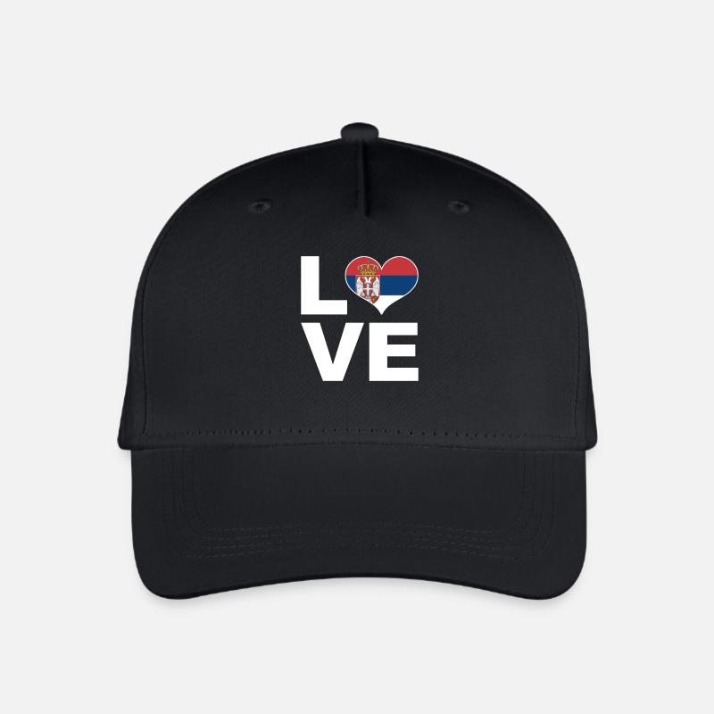 Ich liebe Serbien Herz Flagge Serbien - Kinder Bio Basecap - Schwarz