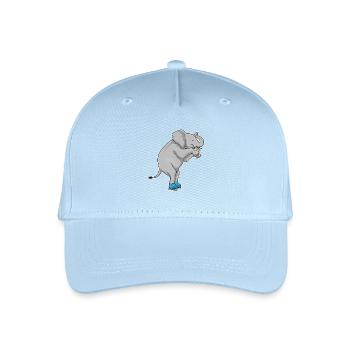 Elefant Eislaufen Schlittschuhe - Kinder Bio Basecap - Hellblau - Vorne