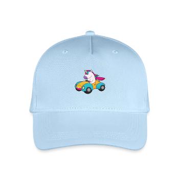 Voiture Licorne - Casquette de baseball bio Enfant - bleu clair - Devant