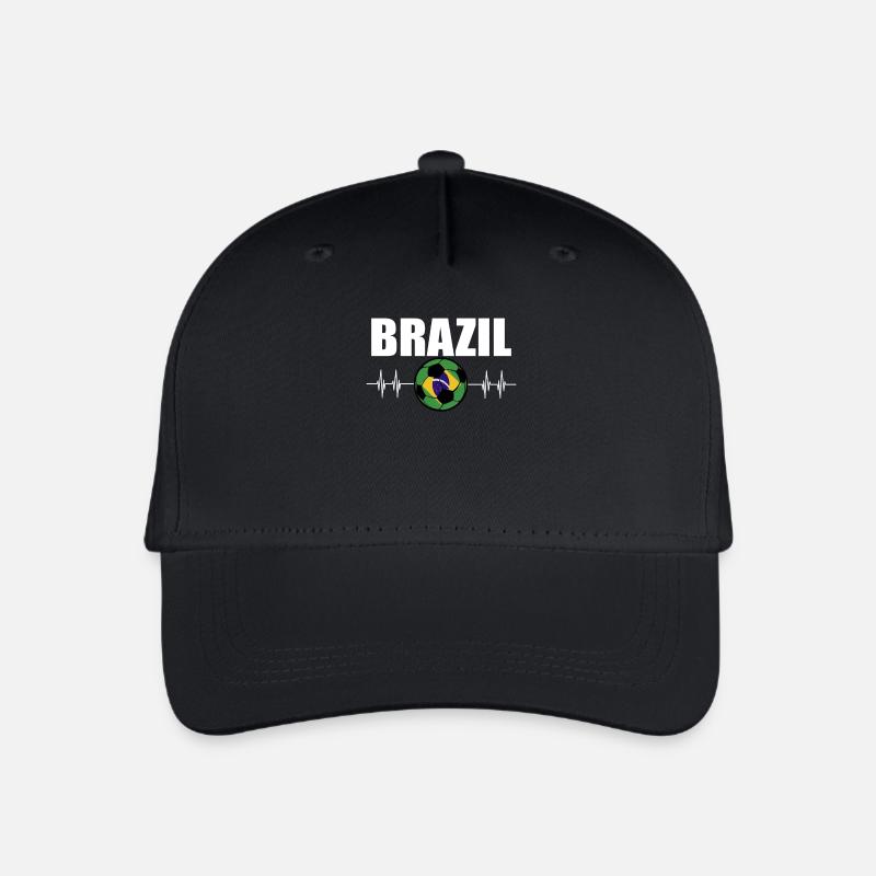 Brasilien Fußball - Kinder Bio Basecap - Schwarz