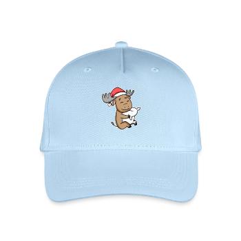 Moose Christmas Sleep Sleep Sleep - Organic Kids’ Baseball Cap - light blue - Front