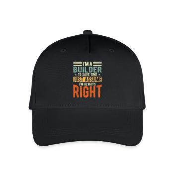 Builder - Organic Kids’ Baseball Cap - black - Front