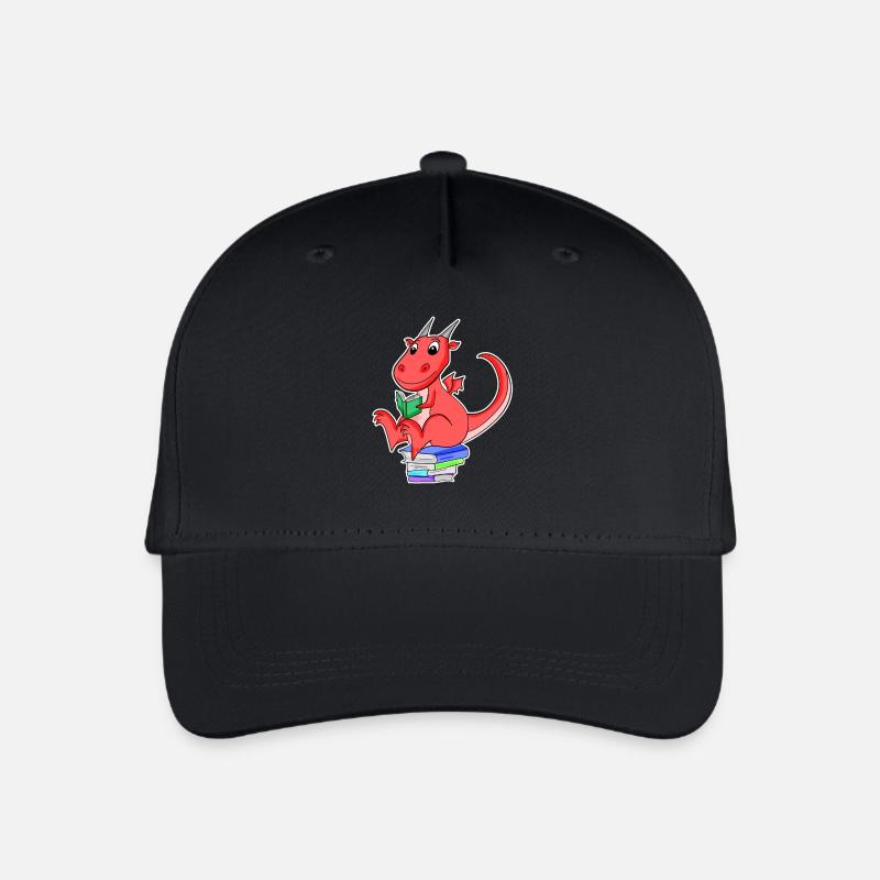 Bücher Drache Drachen - Kinder Bio Basecap - Schwarz