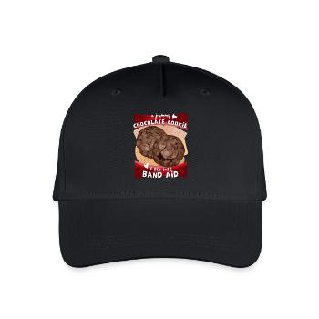 Chocolat, biscuits aux pépites de chocolat drôle de dicton - Casquette de baseball bio Enfant - noir - Devant