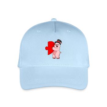 Pig Groom Heart Wedding - Organic Kids’ Baseball Cap - light blue - Front