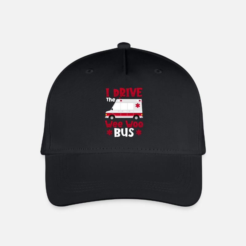 I Drive The Wee Woo Bus Ambulance Driver Paramedic - Kinder Bio Basecap - Schwarz