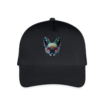 Neon Fox Head Art - Organic Kids’ Baseball Cap - black - Front