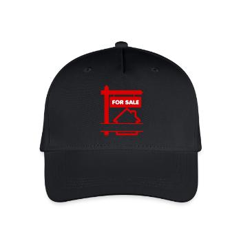 Rotes Logo-Schild zum Verkauf - Kinder Bio Basecap - Schwarz - Vorne