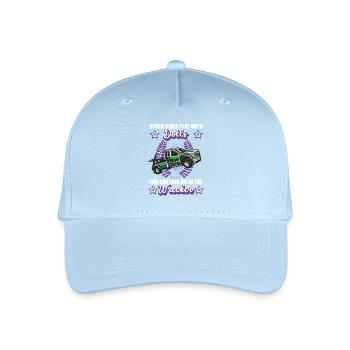 Tow Truck Girls Towing Service Car Profession - Organic Kids’ Baseball Cap - light blue - Front