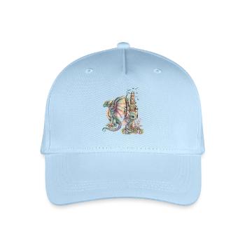 Dragon fantastique avec château de conte de fées - Casquette de baseball bio Enfant - bleu clair - Devant