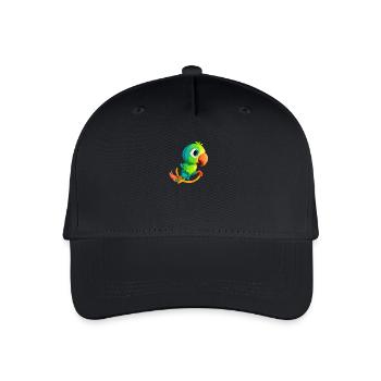 Vogel Wippe Papagei grün - Kinder Bio Basecap - Schwarz - Vorne