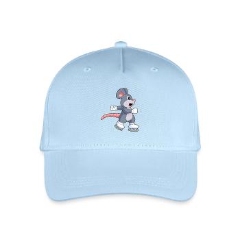 Maus Eislaufen Schlittschuhe - Kinder Bio Basecap - Hellblau - Vorne