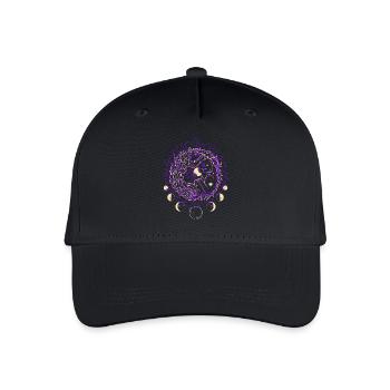 FEU COSMIQUE | Chat magique, gardien des étoiles - Casquette de baseball bio Enfant - noir - Devant