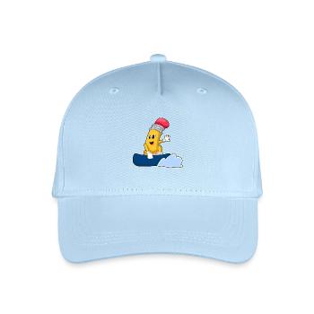 Bleistift Snowboarder Snowboard - Kinder Bio Basecap - Hellblau - Vorne