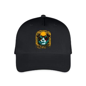 Sunglasses girl in sunburst - Organic Kids’ Baseball Cap - black - Front