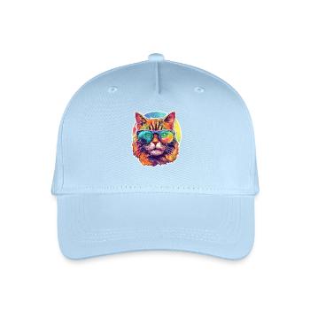 Cat Hippie 60s 70s - Organic Kids’ Baseball Cap - light blue - Front